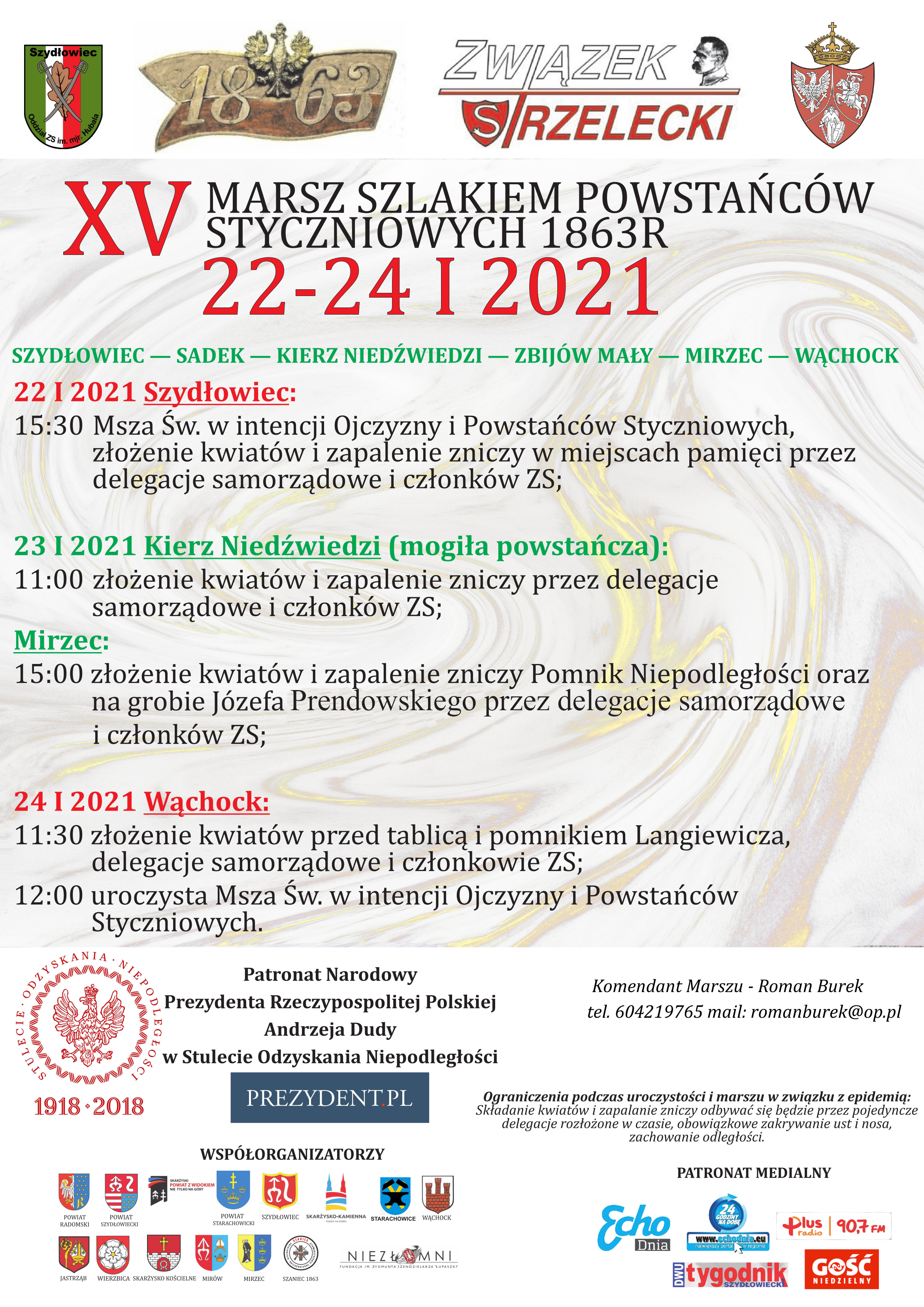 plakat XV Marsz styczniowy 2021